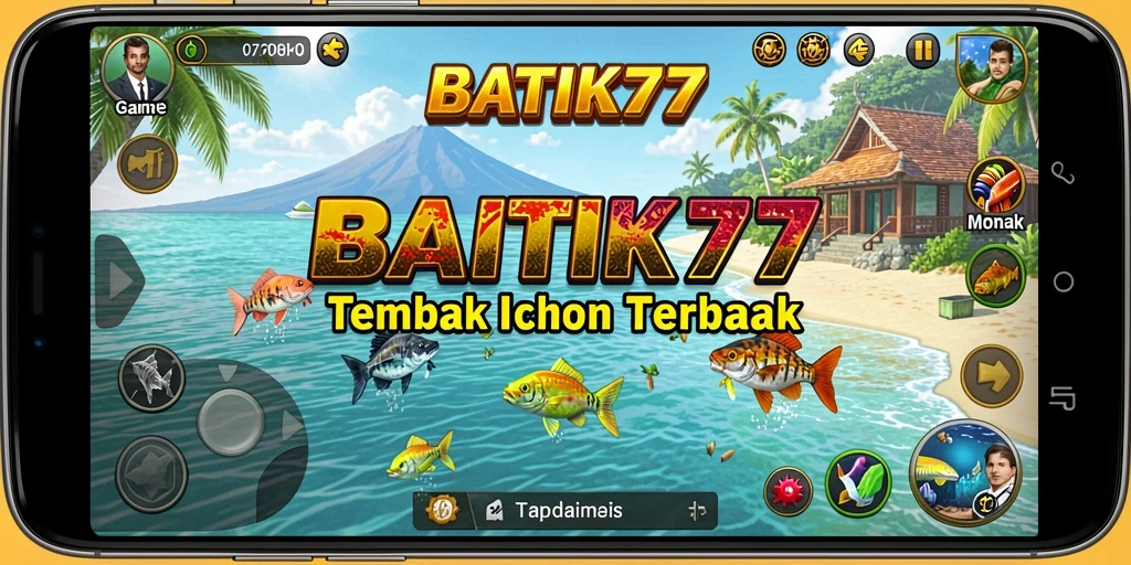 Screenshot utama BATIK77 menampilkan aksi tembak ikan yang mendebarkan.