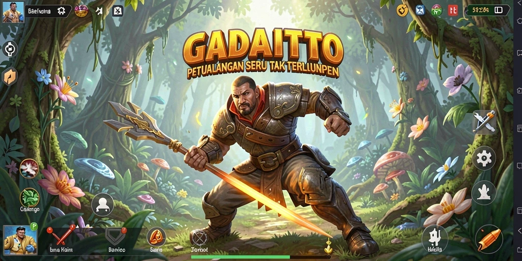 Screenshot gameplay GADAITOTO menampilkan petualangan seru di dunia yang misterius.