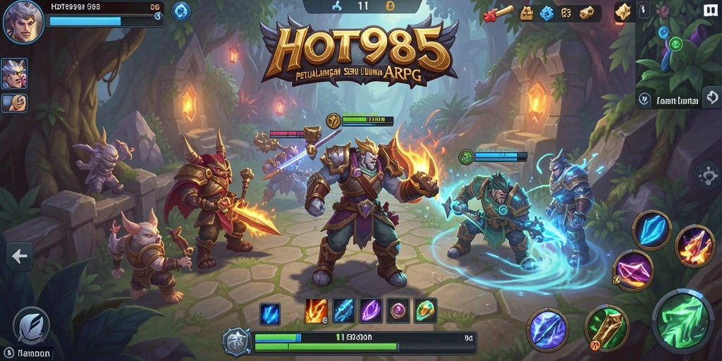 Screenshot HOT985 menampilkan aksi pertempuran mendebarkan dalam game ARPG.