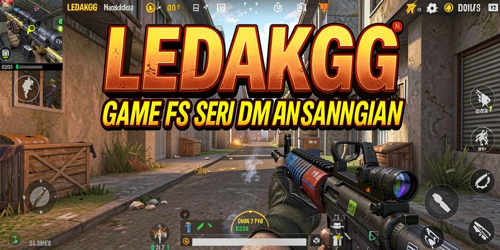 Screenshot gameplay LEDAKGG menunjukkan aksi seru dalam pertempuran FPS.