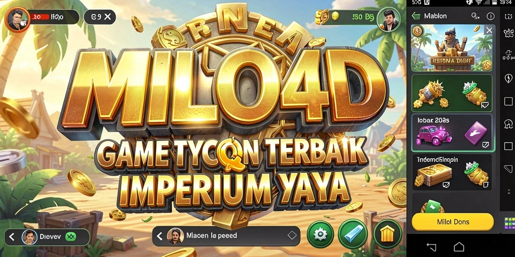 Tampilan gameplay <strong>MILO4D</strong> dengan grafis menarik dan interaksi bisnis yang dinamis.