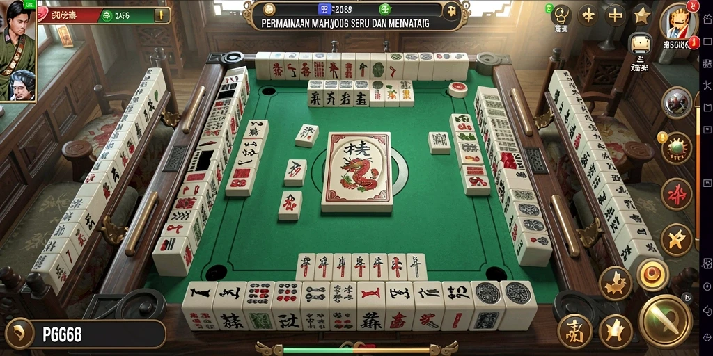Screenshot gameplay PGG68 menunjukkan momen seru memainkan Mahjong.
