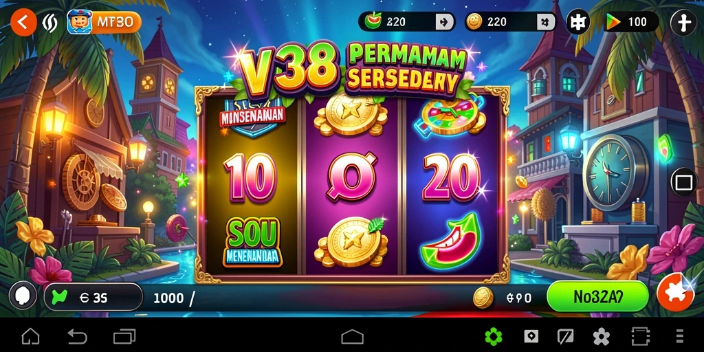 Tampilan gameplay VT38 yang menarik dan penuh warna.